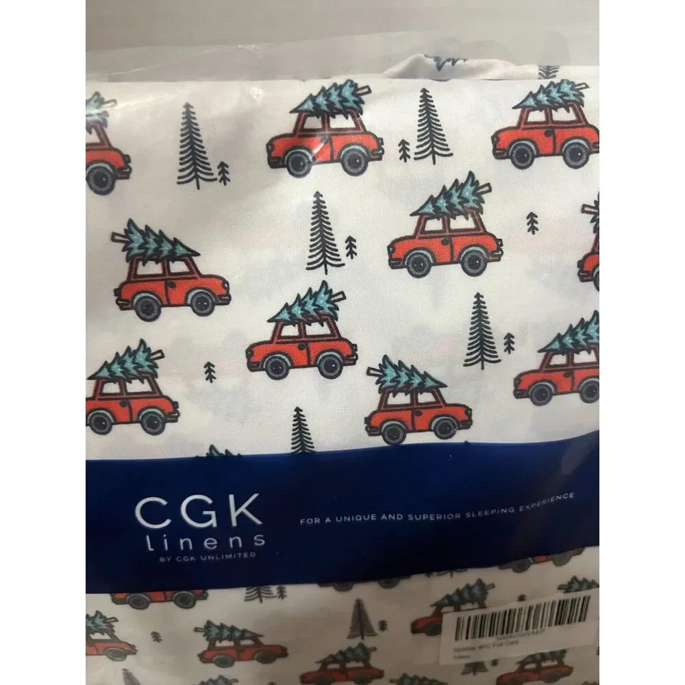 CGK Linens 4 Piece Christmas Pattern Sheet Set Full New
